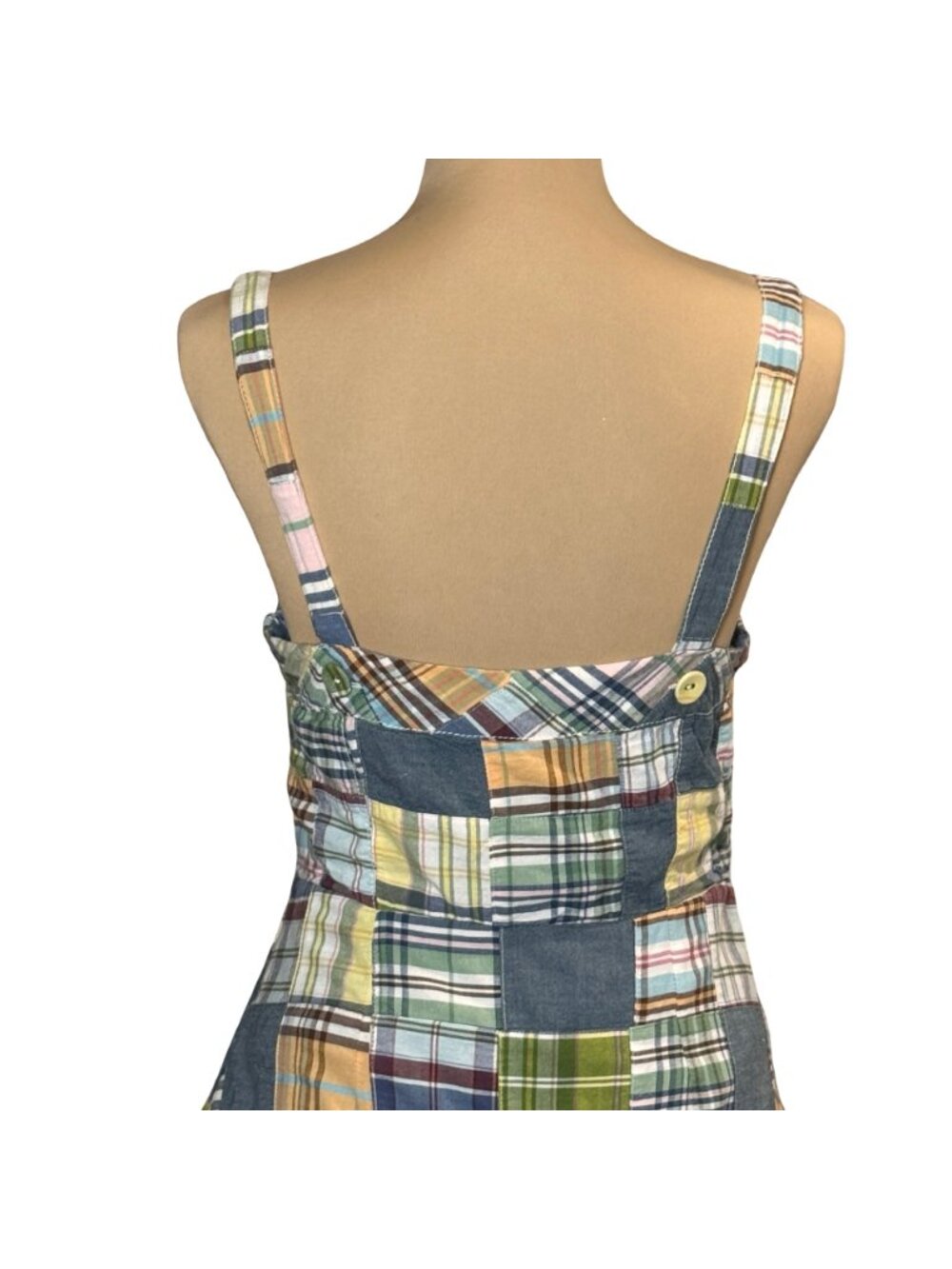 Vintage Y2K Tommy Hilfiger Madras Plaid Patchwork Sundress 2 Cottage - Picture 4 of 15